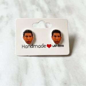 🎉 New Handmade Friends Ross Geller face earrings